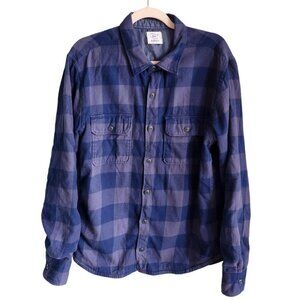 Save Khaki United Shirt Large Men's Blue Shacket SKU Check Lined
